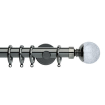 Crackeled Glass Black Nickle Curtain Poles